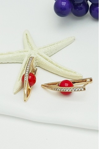 Rose Altın Kaplama Vip Seri Xuping Zirkon Taşlı V Küpe 2,8 CM