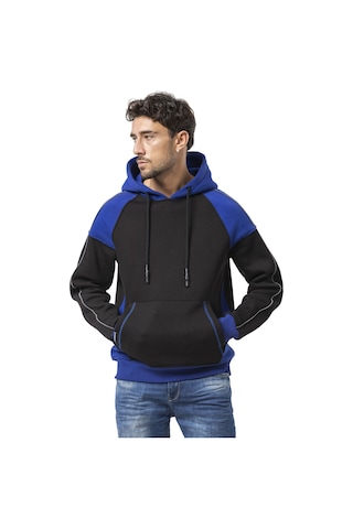 Cipo & Baxx Cl591 Erkek Hoodie Sweatjacket Fermuarlı, Kapüşonlu, Modern Baskılı Sweatshirt Siyah