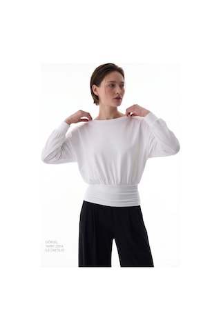 Penti Kırık Beyaz Boat Yaka Waist Detail Modal Üst
