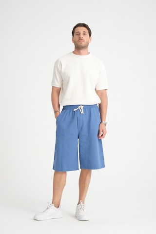 Redline Erkek Baggy Fit Rahat Kesim %100 Pamuk Yumuşak Dokulu Şort Kapri İndigo