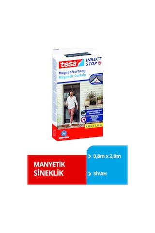 Mıknatıslı Kapı Sineklik Küçük 0,8m X 2,0m Siyah 1