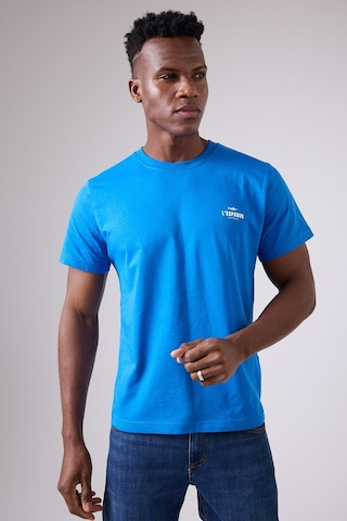 Marıne Tee Deniz Temalı Ribana Bisiklet Yaka Pamuk T-shirt-3123 Mavi