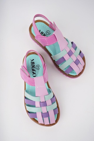 Muggo Rapunzel Garantili Günlük Ortopedik Hafif Taban Cırtlı Kız Çocuk Sandalet 001