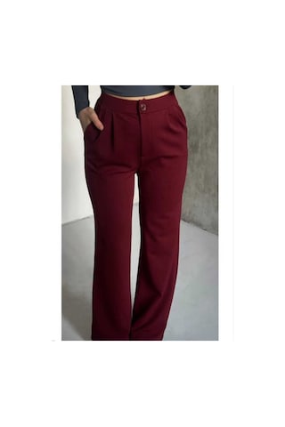 Nevege Butik Kadın Örme Kumaş Full Likralı Düğmeli Palazzo-bordoo02 Bordo0102 Bordo