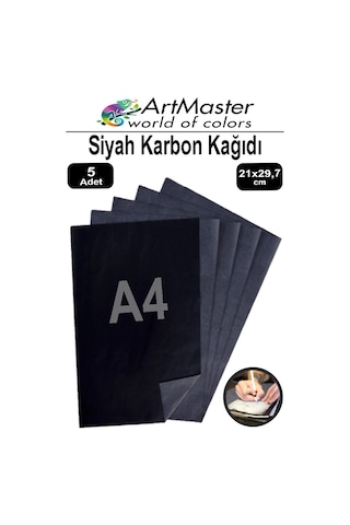 Karbon Kağıdı A4 Siyah 5 Adet 21x29,7 Cm Transfer Kağıdı Kopya Kağıdı Renkli Karbon Kağıdı Ahşap Seramik Metal Cam