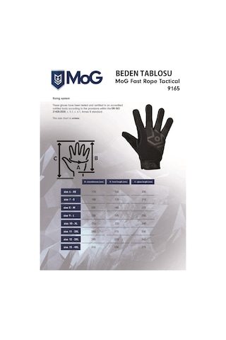 Mog Fast Rope Tactical Eldiven Çok Renkli