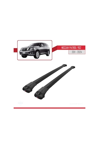 Nissan Patrol Y62 2011 Ve Sonrası İle Uyumlu Ace-1 Ara Atkı Tavan Barı Siyah
