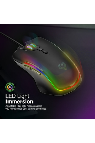 Vertux Assaulter Kablolu GameCharged RGB Optik Oyuncu Mouse