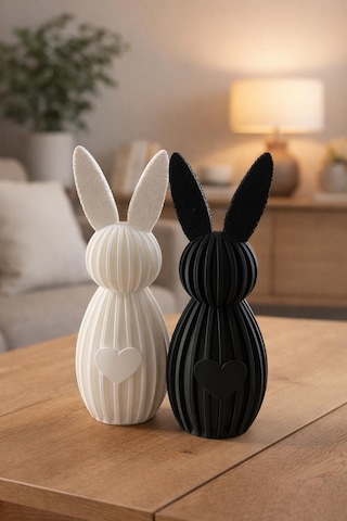 Bunny Couple Decor / Tavşan Çift Figür /black & White Nordic Home Ornament / Modern Dekor Hediyelik