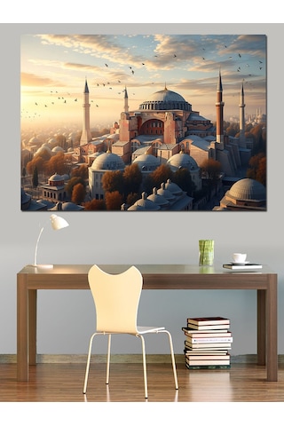 Ahşap Tablo İstanbul Boğazı Ve Ayasofya Manzarası