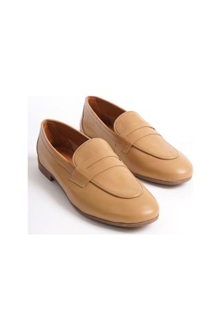 Mubiano Hakiki Deri Collection Kadın Loafer & Babet Camel -mcmng12103-cml Camel
