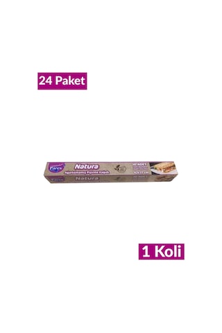 Natura Ağartılmamış Hazır Kesilmiş Pişirme Kağıdı 10 Lu 24 Paket 1 Koli
