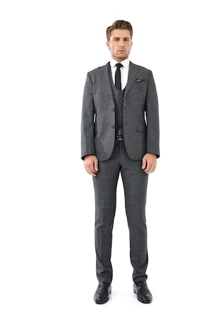 Presto Erkek Yelekli Slimfit Takım Elbise 6 Drop Siyah 790-001 Siyah