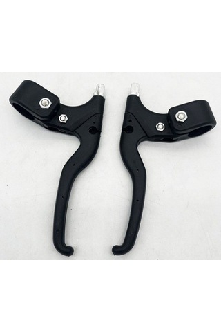 Gajeena Çocuk Bisikleti İçin Tam Plastik İki Parmak Fren Kolu - Siyah Çift Set Bisiklet Aksesuarı Siyah