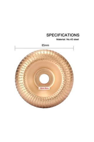Pazly Karbon Çelik Ahşap Zımpara Disk, Avuç Taşlama Tekerlek, Oyma Zımpara, 100x100mm, 16mm Çap, Altın/gümüş/siyah
