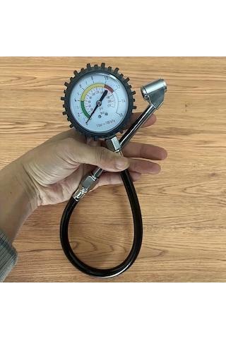 Boatshop1 Profesyonel Lastik Basınç Ölçer 1 Bilgisayar 0 220 Psı Uzatmalı Kauçuk Hortum Alaşımlı Çelik Gövde Otomobil Kamyon Motosiklet