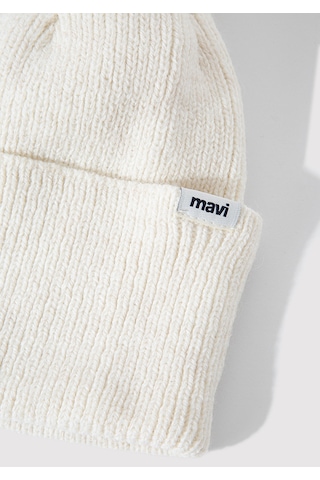 Mavi - Ponponlu Detaylı Ekru Bere 1912689-34523 Ekru