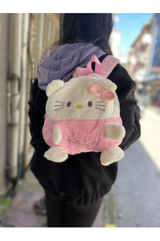 Hello Kitty Sırt Çantası 30 Cm Peluş-1790 Altın