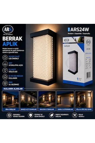 Ip66 50.000 Saat Led Ömrü 22w Berrak Led Aplik Duvar Lambası Ars-348954 5468 Çok Renkli