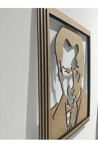 Led Işıklı Cumhuriyetin Kurucusu Atatürk Tasarımlı Ahşap Dekoratif Duvar Çerçevesi