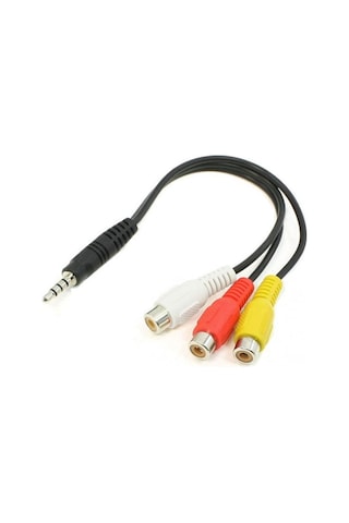 3.5Mm Stereo 4 Boğumlu / 3 Rca Dişi 30 Cm Kablo