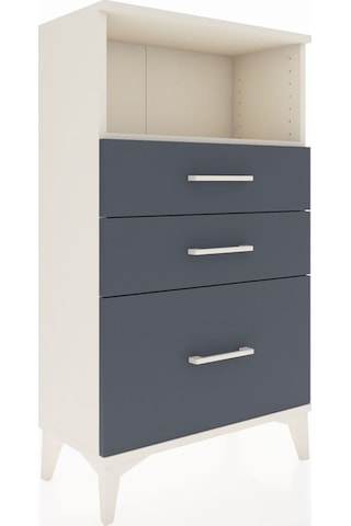 Arges Komodin Tek Raflı 3 Çekmeceli 60x30x106 Aytaşı-antrasit Aytaşı