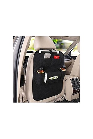 Araba Koltuk Arkası Düzenleme Organizeri Koltuk Arkası Eşya Düzenleyici Oto Kılıf Aksesuarı Koltuk Arkası Keçe Organizer Siyah