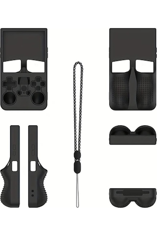 Elmpaly R36 Max Açık Kaynaklı Taşınabilir Retro El Konsolu İçin Siyah Silikon Koruyucu Kılıf Toz Geçirmez