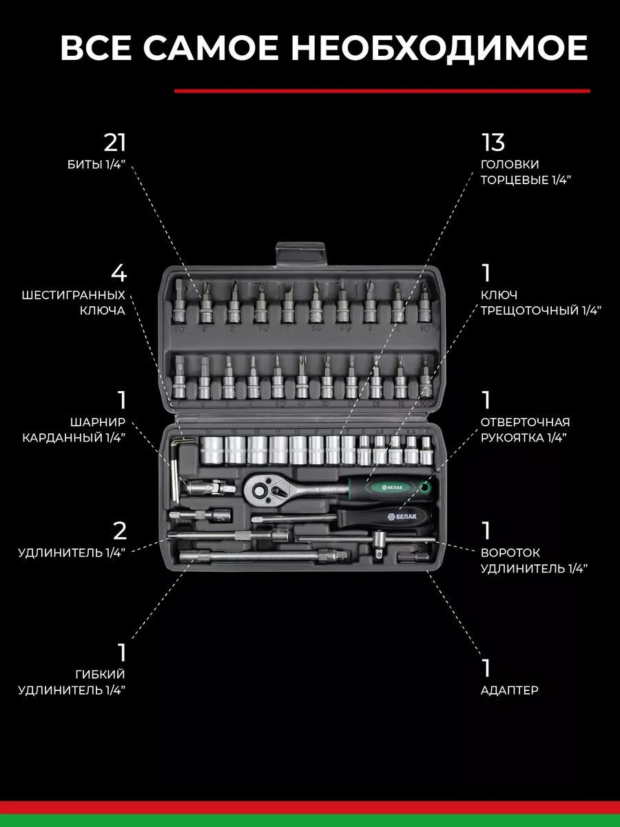 Belak 46 Parçalı Araç Tamir Seti 212063332