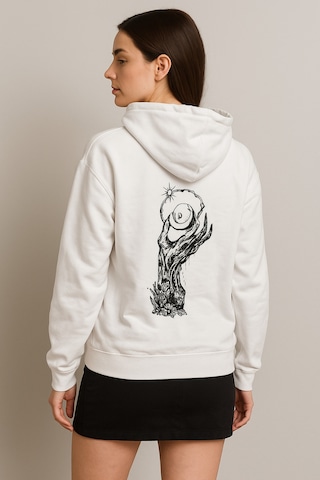 Hmo Store Unisex Nadir Alternatif Moda Hoodie Temalı Desen Beyaz