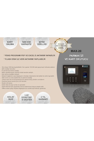 Parmak İzi Personel Takip Sistemi Maaş Program Kurulum Dahil