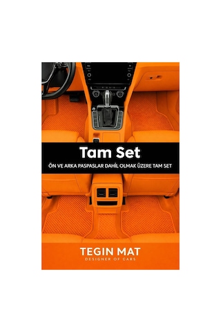 Dacia Spring 2021 2025 Access Uyumlu Eva Oto Paspas Turuncu Metal Topukluklu Tam Set
