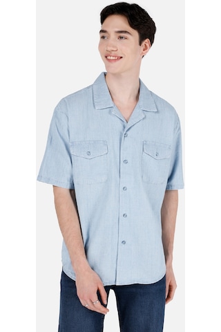 Colin's Colins 176 Joseph Rahat Kesim Shirt Yaka Cepli Mavi Erkek Jean Kısa Kol Gömlek Cl1069576 Cl1069576 Q1.v1 Dn43540 Denim