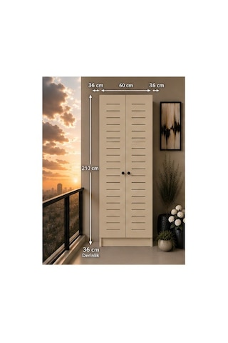 Flower Dolap,çok Amaçlı Kombi Dolabı,balkon Dolabı,kiler Dolabı 60lık Krem