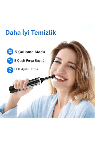 Npo P06 Şarjlı 5 Modlu 5 Uçlu Ledli Tartar Temizleme Diş Beyazlatma Ve Profesyonel Parlatma Seti
