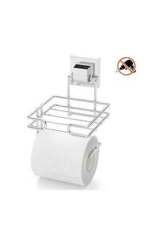 Tekno Tel Ef-275 Krom Yedekli Tuvalet Kağıtlık Yapışkanlı/vidalı Deliksiz Metal Wc Tutucu Krom