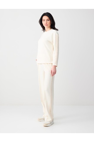 Jimmy Key Jimmy Key Ekru Rahat Kesim Bisiklet Yaka Örme Modal Sweatshirt 6sw235632114