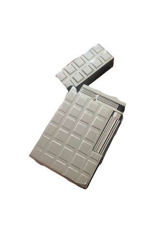 Dupont tarzı Kare Desenli Gümüş Renk Çakmak 909161