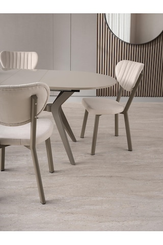 Star Capuccino Lak Panel Mutfak Masa Sandalye Takımı 82x138 Cappuccino