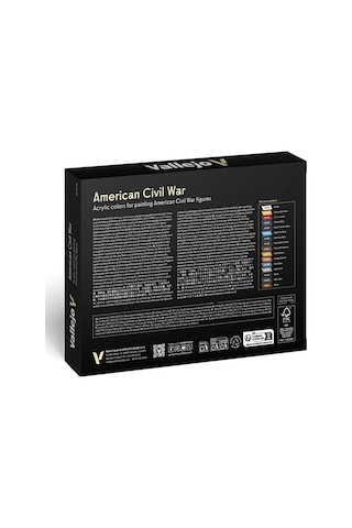Vallejo 70256 16x18 Ml. American Civil War, Model Color Serisi Model Boyası Seti Renkli