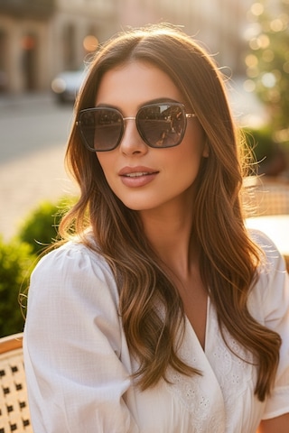 Daniel Klein Dk4339-1 Degrade Siyah Gold Kare Model Aura Cat Eye Kadın Güneş Gözlüğü Gold
