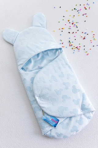 Welsoft Erkek Bebek Kundak Bebek Battaniye Mavi