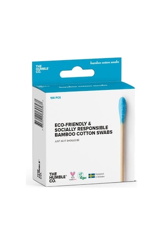 The Humble Co. - Humble Brush Cotton Swabs - Blue, Bambu Kulak Çubuğu Mavi, Çevre Dostu Pamuklu Kulak Çubukları, Pl