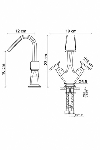Fontana Fk-1012 Altın Lavabo Bataryası Şık Modern Tasarım Gold Batarya