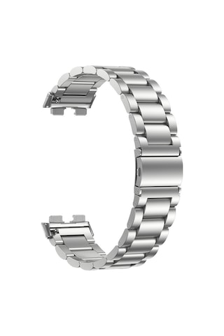 Huawei Band 11 / 11 Pro Uyumlu Kordon Paslanmaz Döküm Çelik Metal Baklalı Kordon
