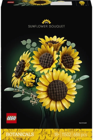 LEGO® Botanicals Ayçiçeği Buketi 11502 - Yetişkinler için 6 Ayçiçeği İçeren Dekoratif Model Yapım Seti (686 Parça)
