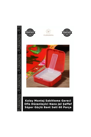 Kolay Montaj Sabitleme Gereci Ofis Düzenleyici Nano Jel Şeffaf Süper Güçlü Bant Seti 60 Parça