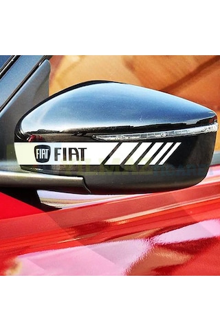 Fiat Logo Arma Yan Ayna Kapağı Şerit Sticker Yapıştırma 3 Çift 20 X 2 Cm