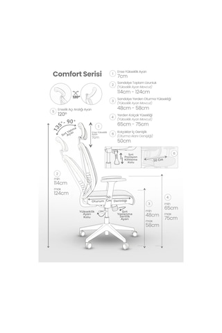 Zeon Büro Ofis Sistemleri // Comfort White Yönetici Koltuğu Ofis Çalışma Koltuğu Diğer