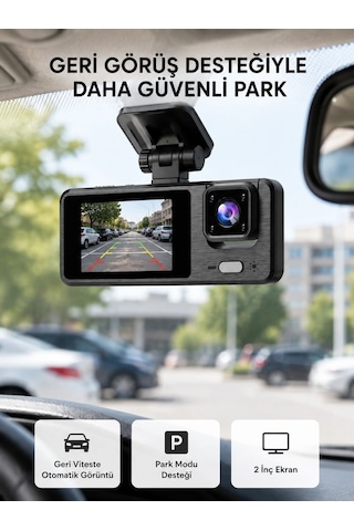 Znv Zenvia Mey İthalat Full Hd 3'lü Araç Kamerası Geri Görüş Destekli Park Modlu 1080p Dvr Znv2025 Cmn 70391106